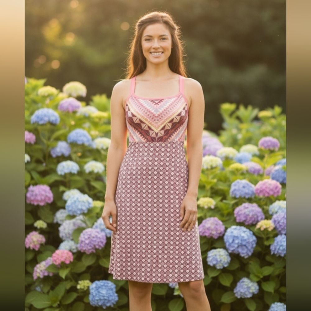 Prana boho Pink Mini Preppy Tennis dress XS Summer Perfection